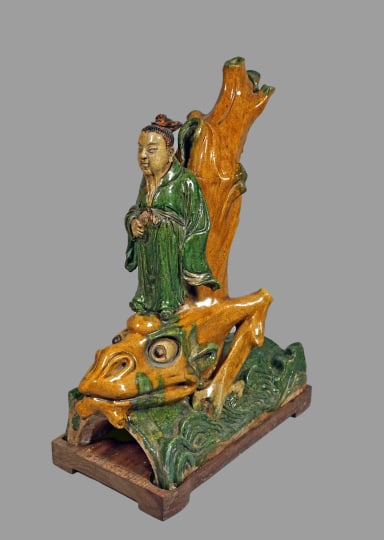 Chinese Sancai Glazed Tile Figure