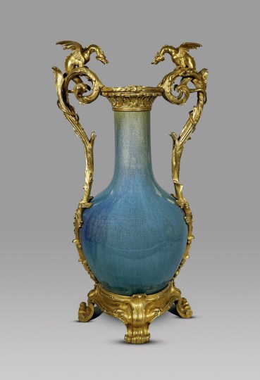 Superb Ormolu Mounted Chinese Flambe Porcelain Vase