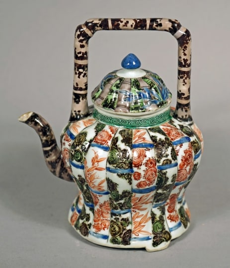 Chinese Glazed Biscuit Porcelain Teapot