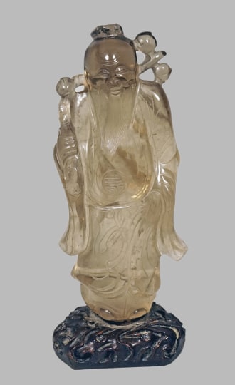 Chinese Carved Rock Crystal Figure of Shoulao