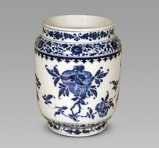 Chinese Blue and White Soft Paste Porcelain Lantern Jar