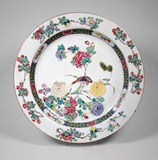 Fine Chinese Rose Verte Porcelain Plate