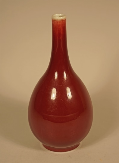 Chinese Deep Copper Red Bottle Vase