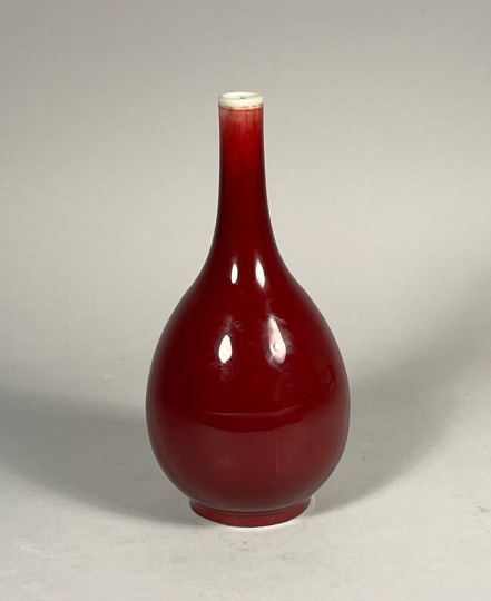 Chinese Deep Copper Red Bottle Vase