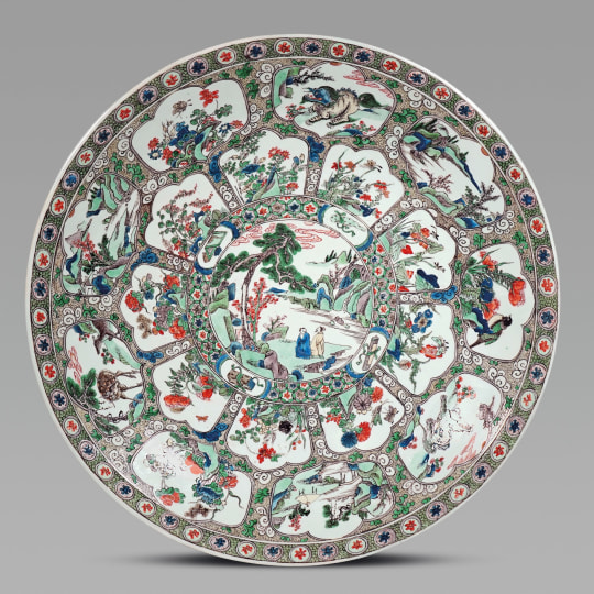 Fine Large Chinese Famille Verte Porcelain Plate
