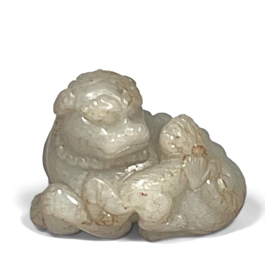 Chinese Jade Figure of a Fu Lion