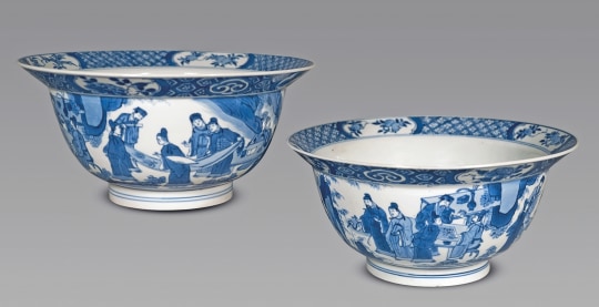Fine Pair of Chinese Blue and White Porcelain Bowls
