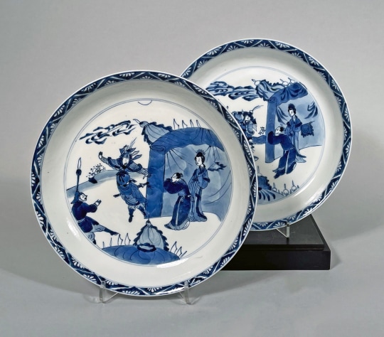 Pair of Chinese Blue and White Porcelain Plates