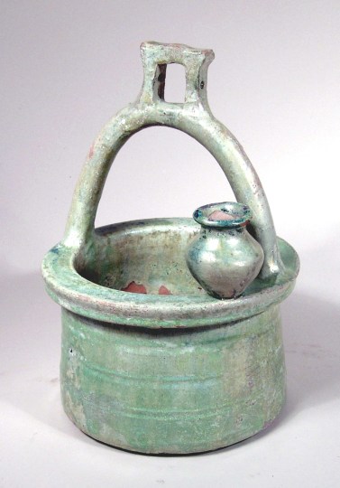 Chinese Green Glazed Pottery Well Head