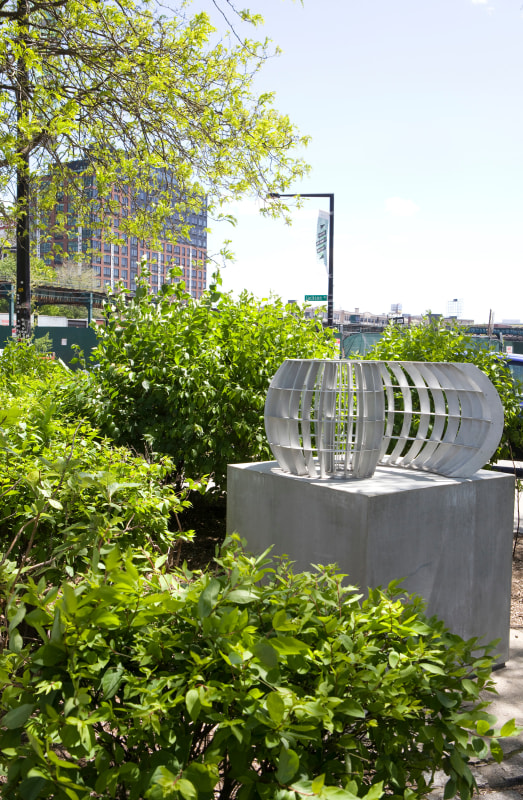 Mary Ann Unger's Unfurling is now on view at the NYC Parks Greeenstreet