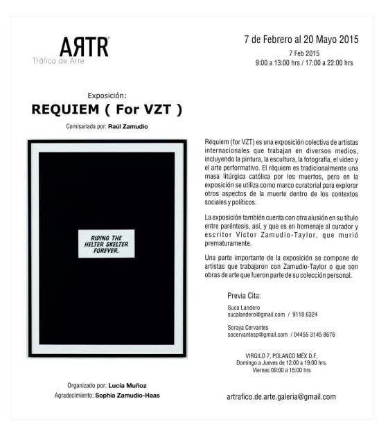 ADOLFO DORING in REQUIEM (For VZT), curated by Raul Zamudio