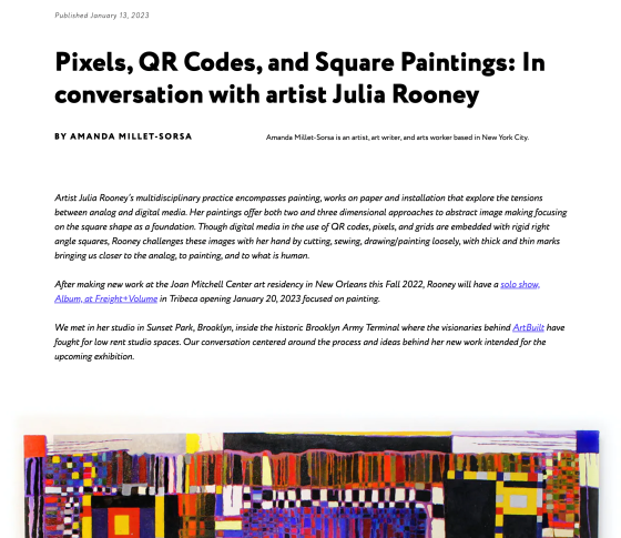 Pixels, QR Codes, and Square Paintings: In conversation with artist Julia Rooney