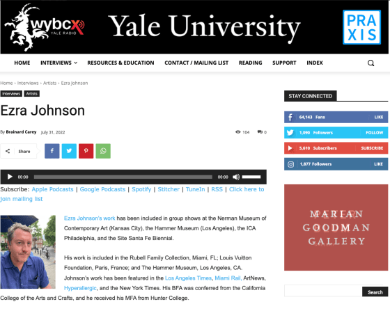 Ezra Johnson Interview on Yale University Radio