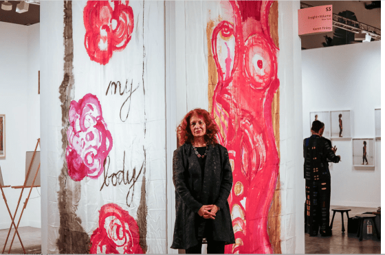NYT visits our booth Karen Finley: &quot;Redacted&quot; at Art Basel Miami