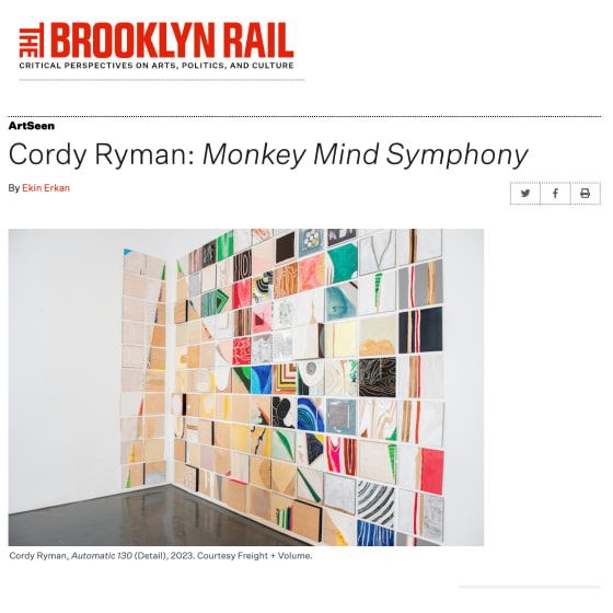 Cordy Ryman's &quot;Monkey Mind Symphony&quot; reviewed in The Brooklyn Rail