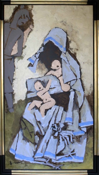 M. F. Husain UNTITLED (MOTHER TERESA) 2004 Acrylic on canvas 67.5 x 36 in.