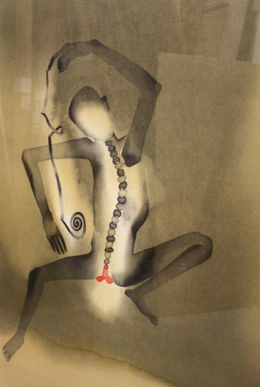 Atul Dodiya FAKIR WITH LONG NAIL - I 2002 Watercolor on paper 29.5 x 21.5 in.