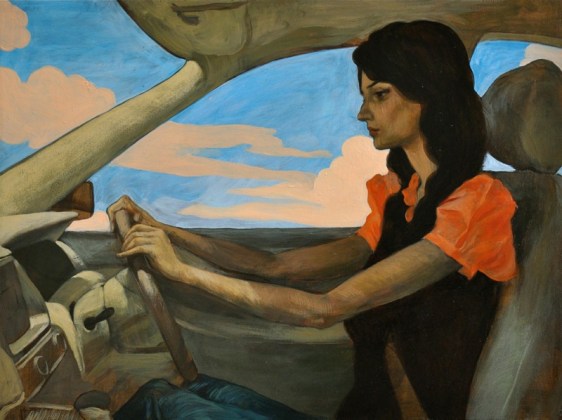 Salman Toor GIRL IN CAR 2013 Oil on canvas 18 x 24 in.