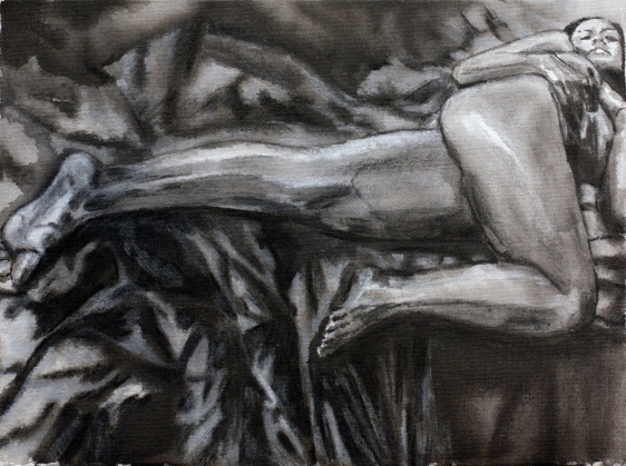 Sharmistha Ray NUDE 8 2013 Charcoal and ink on canvas 12 x 16 in.