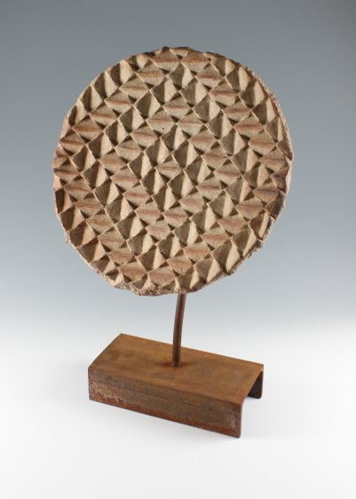 Halima Cassell  Pl r2  2011  Handcarved unglazed stoneware clay  16 x 13 in.