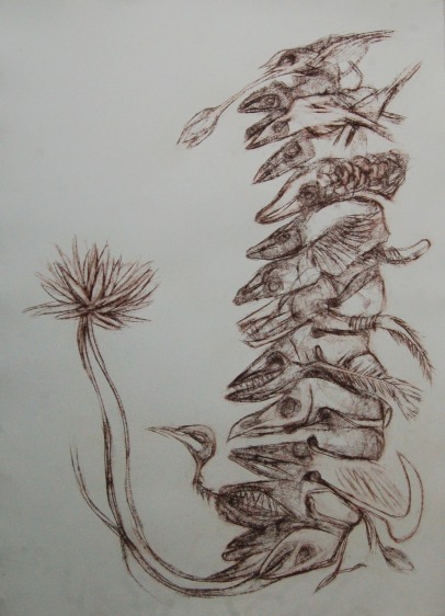 Dhali Al Mamoon LOST MEMORY 1 2014 Lead pencil on paper 42 x 30 in.