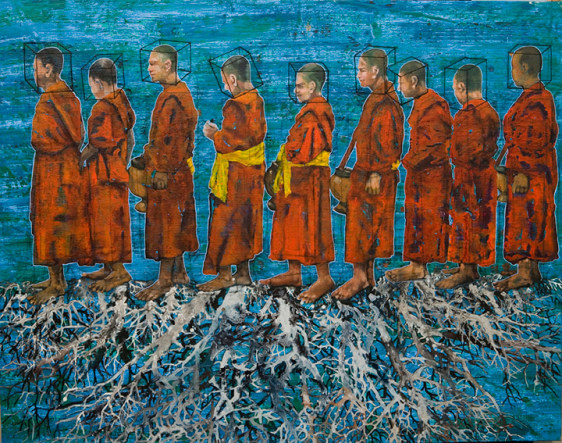 G. R. Iranna THE ROOTS 2013 Acrylic on canvas 52 x 66 in.