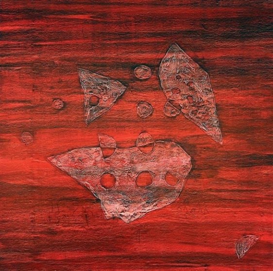 Nagesh Sharma IN SEARCH OF RED 2007 Acrylic on canvas 52 x 52 in.