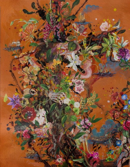 Priyantha Udagedara  Painting 03, 2022  Mixed Media on Board  81 cm x 63 cm