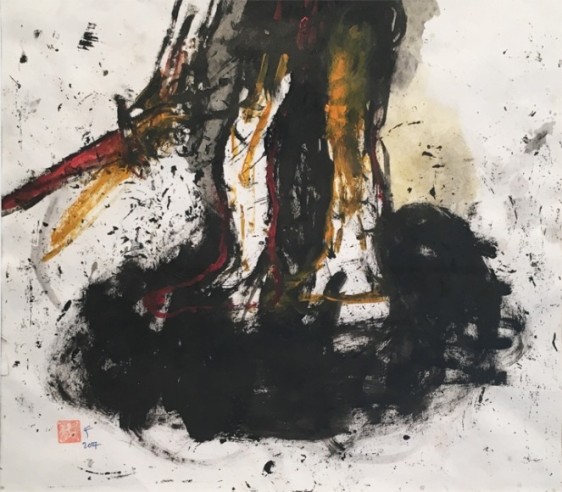 Jagath Weerasinghe Celestial Ferver Series 2007 Acrylic on paper 11.5 x 11 in.