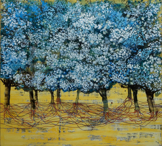 G. R. Iranna CONNECTED BLUE 2013 Acrylic on canvas 66 x 72 in.