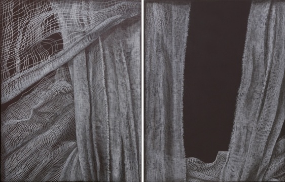 Adeel uz Zafar Recurrent (Diptych) 2017 Engraved drawing on plastic vinyl 15 x 12 In. (each)