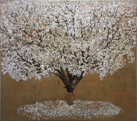 G.R. Iranna Golden Charm 2016 Acrylic on tarpaulin ​60 x 66 in.