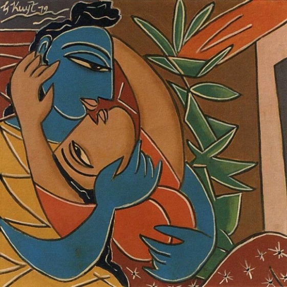 George Keyt UNTITLED 1979 Oil on canvas 27.5 x 27.5 in