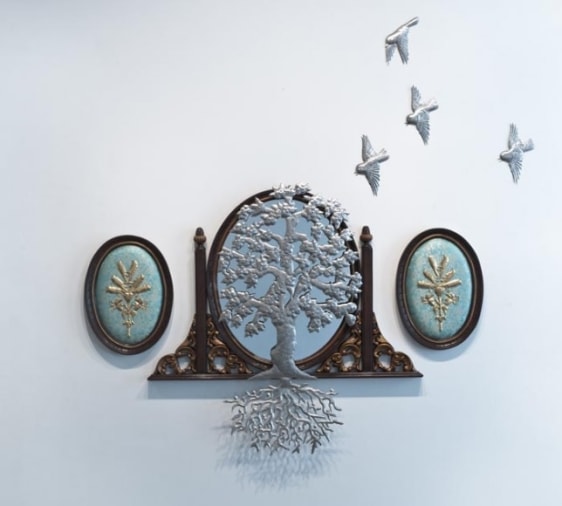 Adeela Suleman Untitled 6 2011 Stainless steel, wood, gold plating, mirror and fabric 50 x 50 in. Photo: Goswin Schwendinger