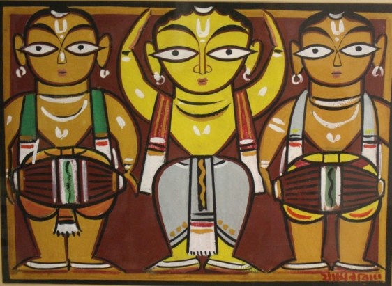 Jamini Roy Untitled (Dancer With Drummers) n.d. Gouache on card 13 x 18 in.