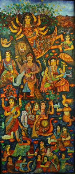 Jayasri Burman UNTITED 2003 Oil on canvas 84 x 36 in.