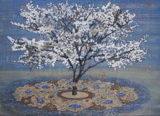 G.R. Iranna Daylight Dreaming  2016 Acrylic on tarpaulin  54 x 66 in.