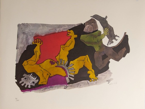 M. F.&nbsp;Husain, Hanuman - Hanuman Defeating Rakshasa, n/d