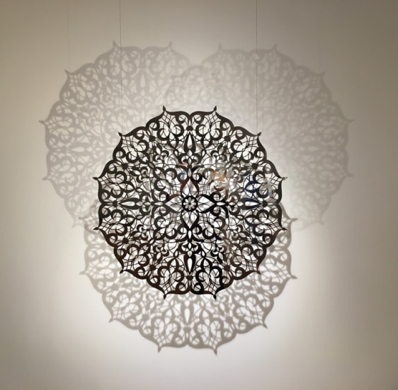Anila Quayyum Agha Teardrop (After Robert Irwin) 2016 Mirrored stainless steel 42 x 42 in.