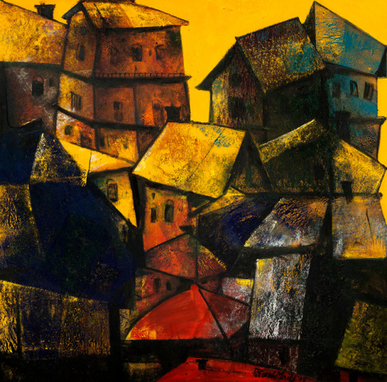 Paresh Maity Sunlight  2015  Oil on canvas  60 x 60 in.