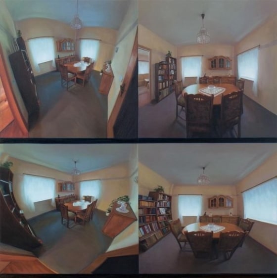 Abir Karmakar  Four Angles 2015 Oil on canvas 48 x 48 in.