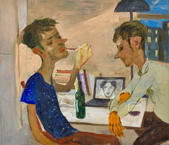 Salman Toor Avenue B Gazals 2015 Oil on canvas 13.5 x 15.5 in.