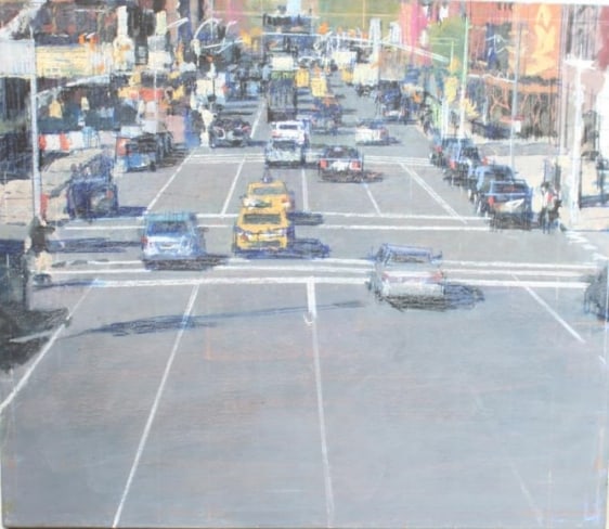 Bernardo Siciliano STREET SCENE: FROM THE HIGHLINE 2015 Oil on canvas 28 x 24 in.