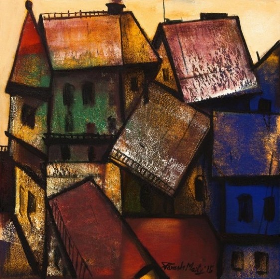 Paresh Maity WINTER FINISHING 2015 Oil on canvas 36 x 36 in.