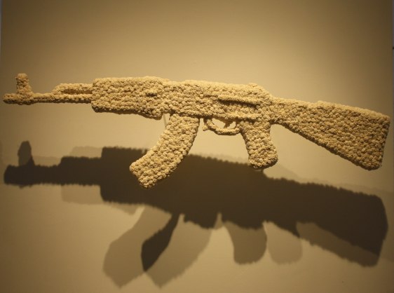 Promotesh Das Pulak Untitled 2016 Shola flowers, wire 66 x 20 x 3.5 in.