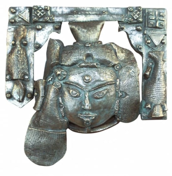 K. Laxma Goud PORTRAIT RELIEF 6 2007 Bronze casting 21 x 21 x 4 in.  SOLD