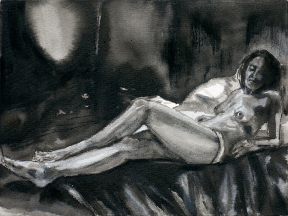 Sharmistha Ray NUDE 9 2013 Charcoal and ink on canvas 12 x 16 in.
