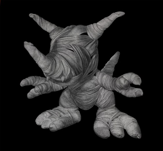 Adeel uz Zafar Antagonist 2 / Demon (Detail) 2015 Engraved drawing on plastic vinyl 60 x 60 in.