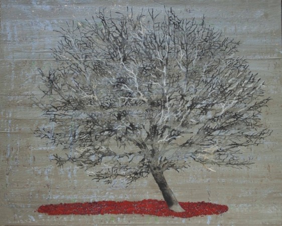 G.R Iranna Red Earth 2016 Acrylic on tarpaulin 54 x 66 in.