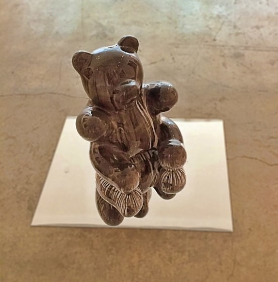 Arunkumar H G Bear 2018 Paper pulp, cement, wood glue, aluminum, floor paint and clear coat 20.5 x 18 x 17.5 in.
